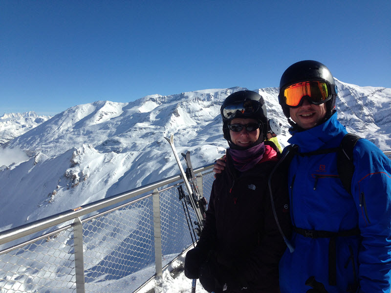 Paul and helen skiing